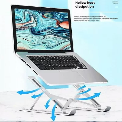 Adjustable Laptop Stand Folding Portable Tablet Desktop Holder Office Support UK • £4.99