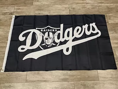 Las Vegas Oakland Raiders X Los Angeles Dodgers Flag - 3x5 Ft Champions MLB NFL • $19.99