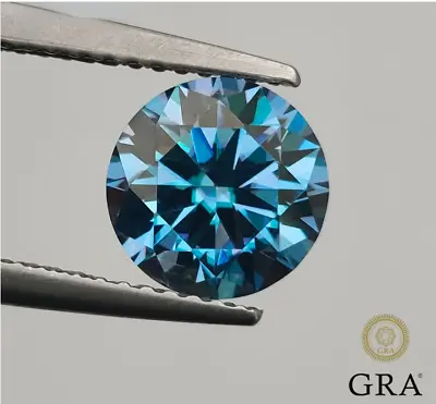 Sapphire Blue Color 8 Hearts & Arrows VVS1 Round Shape Loose Diamond With GRA • £45.25