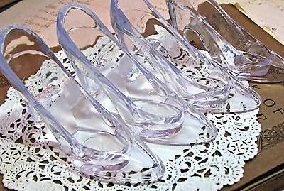 24 Clear Cinderella Glass Slippers Cake Topper Wedding Decoration • $19.99