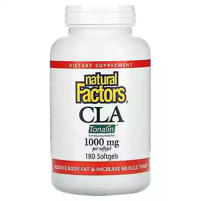 2 X Natural Factors CLA Conjugated Linoleic Acid Blend 1000 Mg 180 Softgels • $131.08