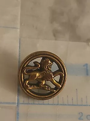 Antique Vintage Brass Button With Lion Rampant Design  • $22.49