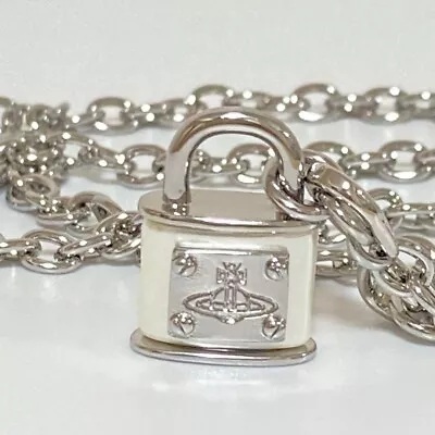 Vivienne Westwood Orb Padlock Chain Silver Necklace Choker Lock Outlet Authentic • $99.98