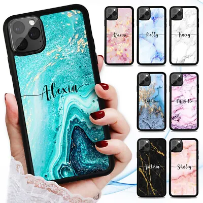 $7.99 • Buy Personalised Name Marble Case Cover For IPhone 14 13 12 11 Pro Max 8 Plus XR SE