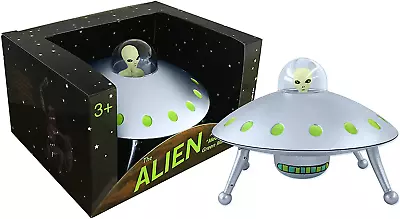 Alien Glow-In-The-Dark UFO Space Ship And Bendable Action Figure Toy • $25.99