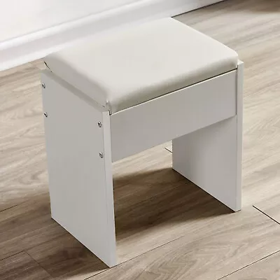 £23.99 • Buy White Dressing Table Stool Makeup Bench Chair Soft Padded Cushion Piano Seat