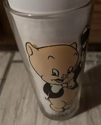 Porky Pig Looney Tunes Warner Bros PEPSI Collector Glass Cup Vintage 1973-A • $13.95