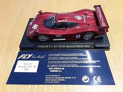 Fly Slot  Car1:32  Porsche 911 GTI 98 UK Special Edition Red • £35