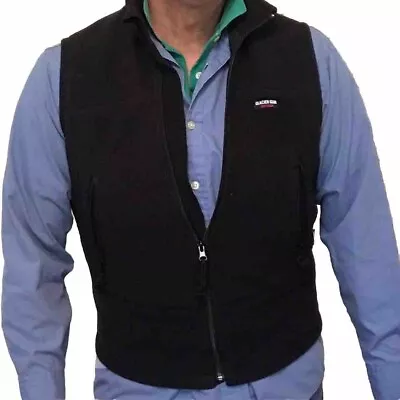 Mens Black Fleece Vest Small Zipup Gorecore Spring Ski • $17.75