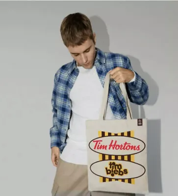 £34.69 • Buy Tim Hortons X Justin Bieber Collection Tim Biebs Canvas Tote Bag New NIP Merch