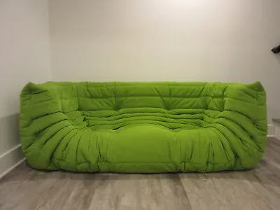 $4000 • Buy Ligne Roset Togo Medium Sofa With Arms - Michel Ducaroy - 2015 - Lime Alcantara