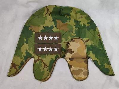 Vietnam Us Army M1 Mitchell Camo Helmet Cover & 4 Star General Rank Patch • $16.73