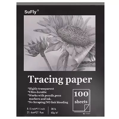 Tracing Paper 8.5x11 Inch 100 Sheets Transparent Vellum Paper For Tracing Pad... • $9.85