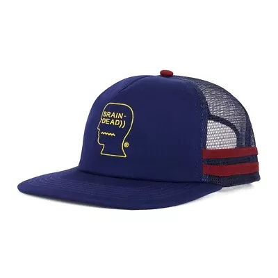 BRAIN DEAD Navy Logo Head Trucker Cap Hat 100% Authentic • $43.17