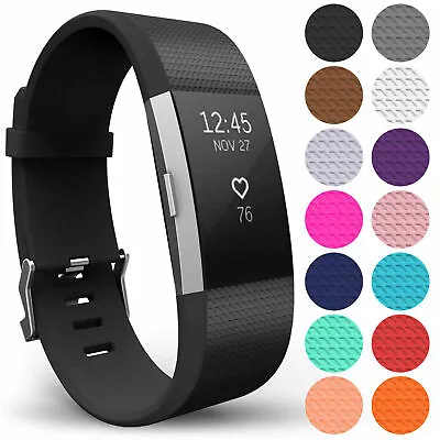 $5.28 • Buy For Fitbit Charge 2 3 4 Silicone Sports Strap Replacement Wristband Watch Band 
