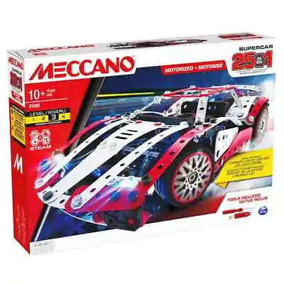 £38.99 • Buy Meccano Super Car 25 In 1 Model STEAM Building Set 21202 Working Lights Ages 10+