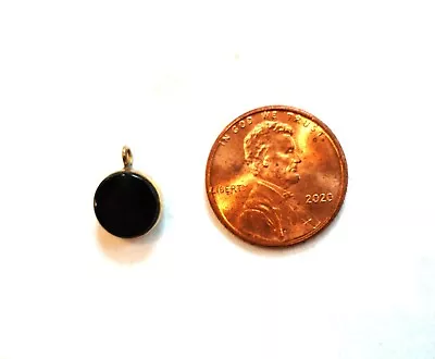 Van Dell 12k GF Yellow Gold Fill Black Onyx Vintage Pendant  Charm Signed • $12.50