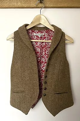 Cabbages & Roses 100% British Pure Wool Waistcoat Tweed Size10 • £85