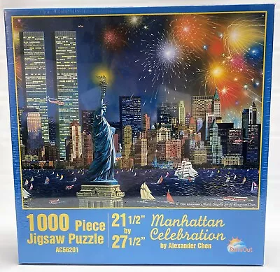 Alexander Chen Manhattan Celebration NYC Twin Tower 1000 Jigsaw Puzzle SEALED • $54