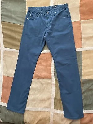 AG The Everett In Thames Blue Sueded Sateen Stretch Pants 32 X 32 Men NEW • $89.98