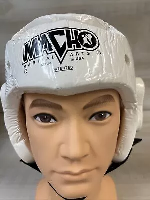 Macho White Adult Headgear Head Protector MMA Taekwondo Judo Karate EUC Made USA • $19