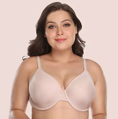 UK Women Plus Size Bra Underwired Padded Full Cup Moulded Bras 34-48 C D G H I J • £14.98