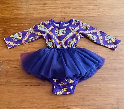 Rock Your Kid RYK Floral Purple Long Sleeve Tutu Circus Dress Size 0 EUC • $25