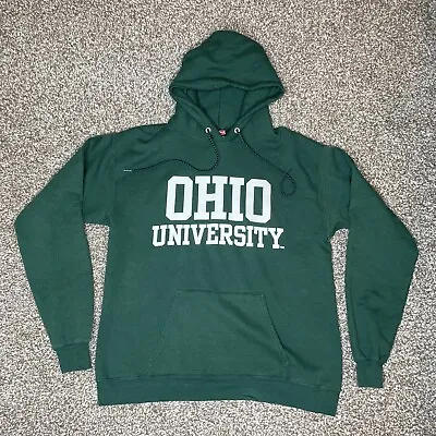 Hanes Ohio University Hooded Sweatshirt Hoodie Mens Medium Green Bobcats Athens  • $17.99