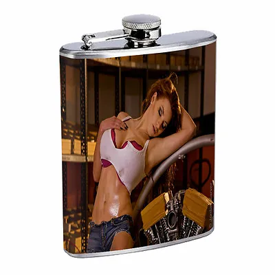 $14.95 • Buy German Pin Up Girls D13 Flask 8oz Stainless Steel Hip Drinking Whiskey