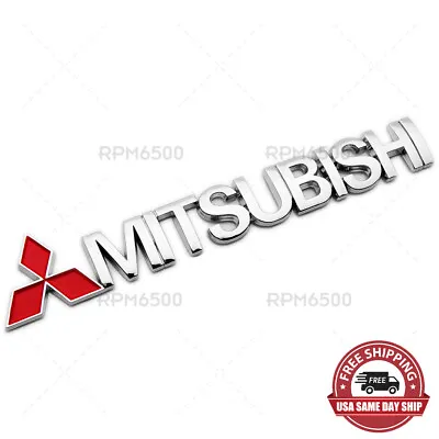 $9.99 • Buy For Mitsubishi Chrome Logo Letter Sport Rear Liftgate Tailgate Lid Badge Emblem