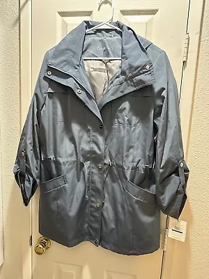 Women's Jacket Calvin Klein Size XL Hooded Rain/Windbreaker Style Zip/Snap NWT • $15