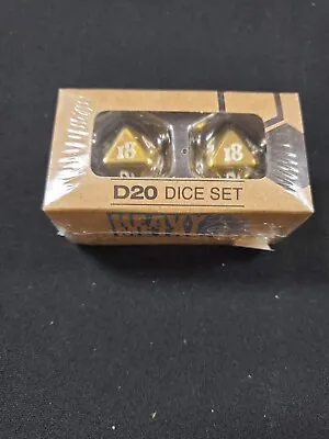 UltraPro Heavy Metal Gold D20 Dice Set (1 Pair) For D&D 85089 • $13.95