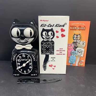 CLASSIC BLACK KIT CAT CLOCK 15.5  USA MADE Official Kit-Cat Klock AS IS • $39.95