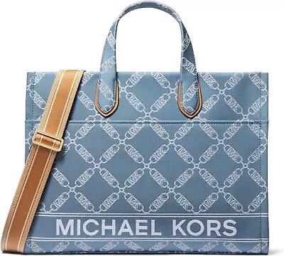 Michael Kors Women Tote Bag Gigi Large Grab Adjustable Strap Logo Denim Multi OS • $358