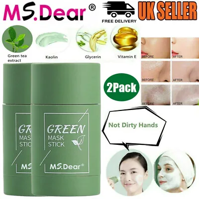 £8.95 • Buy 2Pcs Green Tea Mask Stick Facial Cleansing Oil Acne Blackhead Control Deep Clean