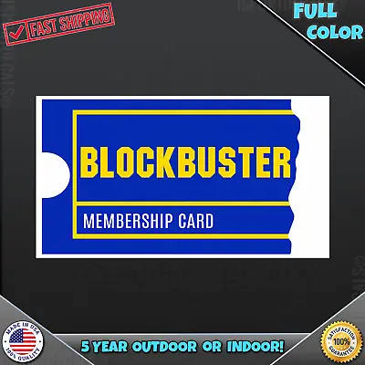 Retro 80s 90s Blockbuster Video Membership Card VINYL DECAL STICKER 169 • £4.27