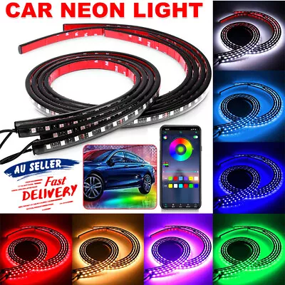 4x LED Strip Lights RGB Glow Underglow Underbody System Car Neon Light Tube Kit • $24.45