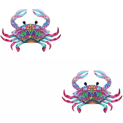 $8.66 • Buy  2pcs Beach Wall Decor Metal Crab Wall Sculpture Iron Art Decoration For Outdoor