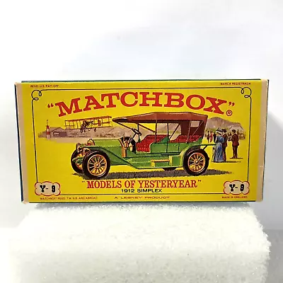 Matchbox 1912 Simplex BOX ONLY Vintage 1960s Models Of Yesteryear Y-9 Green • $8