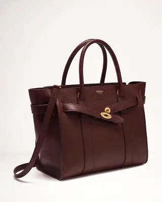 Mulberry 'Bayswater Small Zipped' Oxblood Classic Grain Leather Bag $1650 - BNWT • $1250