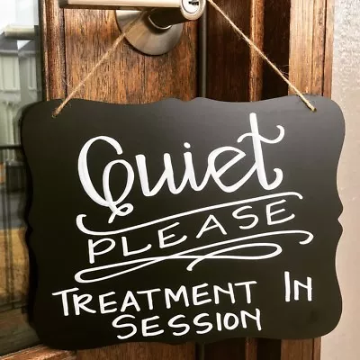 8x10 Hanging Chalkboard  Quiet Please Treatment In Session  Custom SPA SIGN  • $25.97