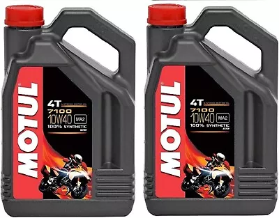 Motul 7100 4T 10W-40 4 Liters Synthetic 4 Stroke Motorcycle Oil 104092 (2 PACK) • $104.99