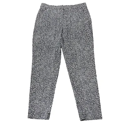 Theory Dress Pant Women 4 100% Silk Trouser Spotted Animal Cow Print Tapered Leg • £28.50