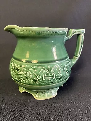 Vintage Mt. Mount Clemens Pottery Green Vouge Milk Jug Pitcher • $20