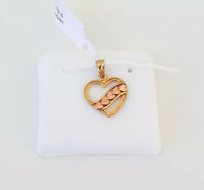 Lovely 14k  Gold  X  And O Design  Heart Charm Handmade Pendant  Nib  # J247 • $90.85