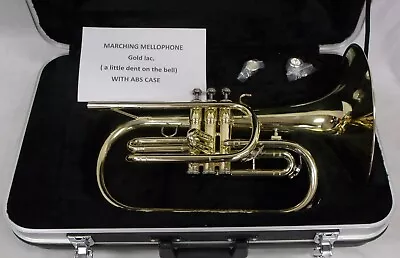 Marching Mellophone Key Of F W/ Case Gold Lacquer Finish Excellent Condition • $539