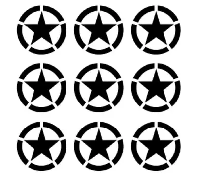 US American Army Star Military Sticker WW11 USA STENCIL 50mm H Decal X9 - • £4.99