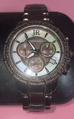 Judith Ripka Diamonique Rose Gold Tone Chronograph Watch Small Wrist  EX COND • $100