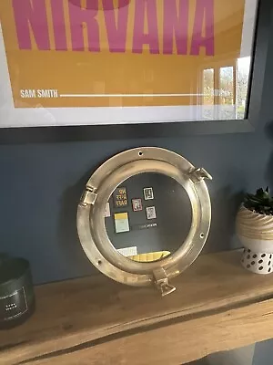 Porthole Wall Hung Mirror Brass/ Decorative Nautical • £18