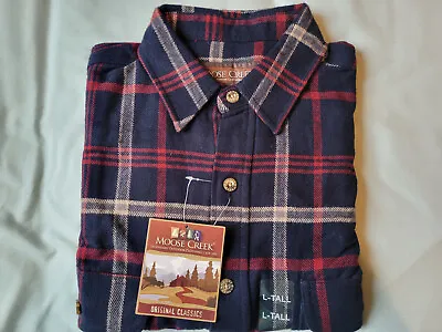 Moose Creek Heavy Flannel Hunting Blue Red Plaid Men's Size L-Tall NWT • $15